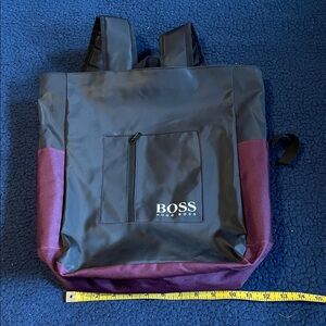 Hugo Boss Men's Black and Purple Backpack